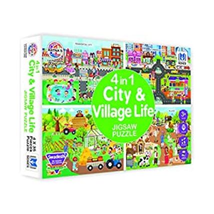 Ratnas 4 In 1 City N Village Life Jigsaw Puzzle