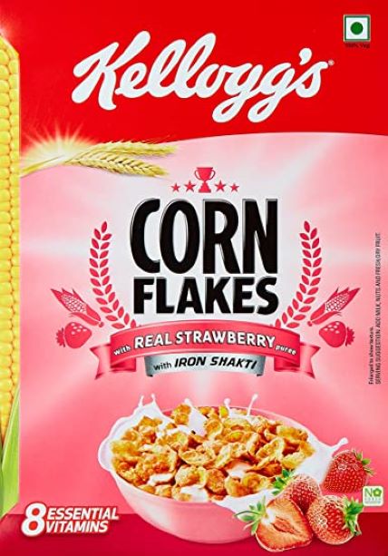 Kelloggs Corn Flakes With Real Strawberry Puree