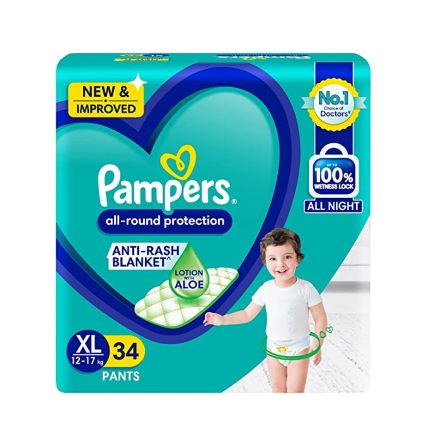 Pampers Baby Diapers Pants Happy Skin Extra Large 12 To 17 Kg