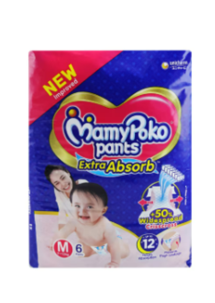 MamyPoko Baby Diapers Pants Extra Absorb Medium 