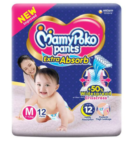 MamyPoko Baby Diapers Pants Extra Absorb Medium 