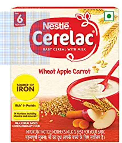 Nestle Baby Food Cerelac Wheat Apple Carrot 6 Month