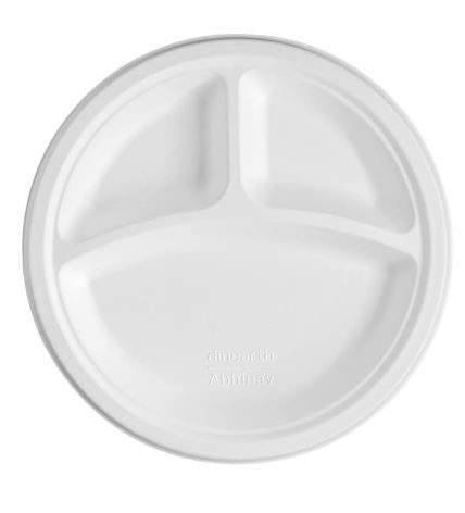 Disposable Plate Biodegradable 3 Compartment 9 Inch