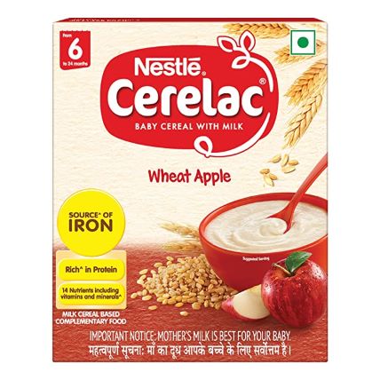 Nestle Baby Food Cerelac Wheat Apple From 6 To 24 Months	