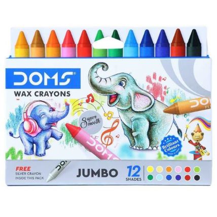 Doms Drawing Colours	 Wax Crayons Jumbo 12 Shades