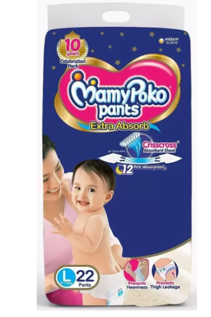 MamyPoko Baby Diapers Pants Extra Absorb Large