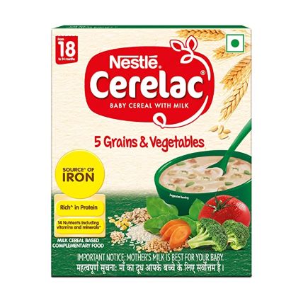 Nestle Baby Food Cerelac 5 Grains And Vegetables 18 To 24 Months	