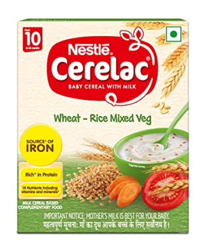 Nestle Baby Food Cerelac Wheat Rice Mixed Veg 10 To 24 Months