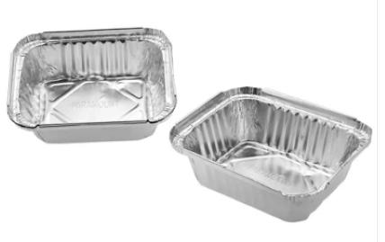 Disposable Silver Container With Cover 450 Ml