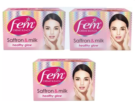 Fem Bleach Cream Saffron And Milk Healthy Glow 